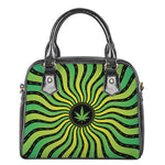 Psychedelic Cannabis Leaf Print Shoulder Handbag