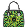 Psychedelic Cannabis Leaf Print Shoulder Handbag