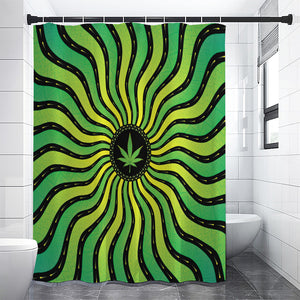 Psychedelic Cannabis Leaf Print Shower Curtain