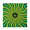 Psychedelic Cannabis Leaf Print Silk Bandana