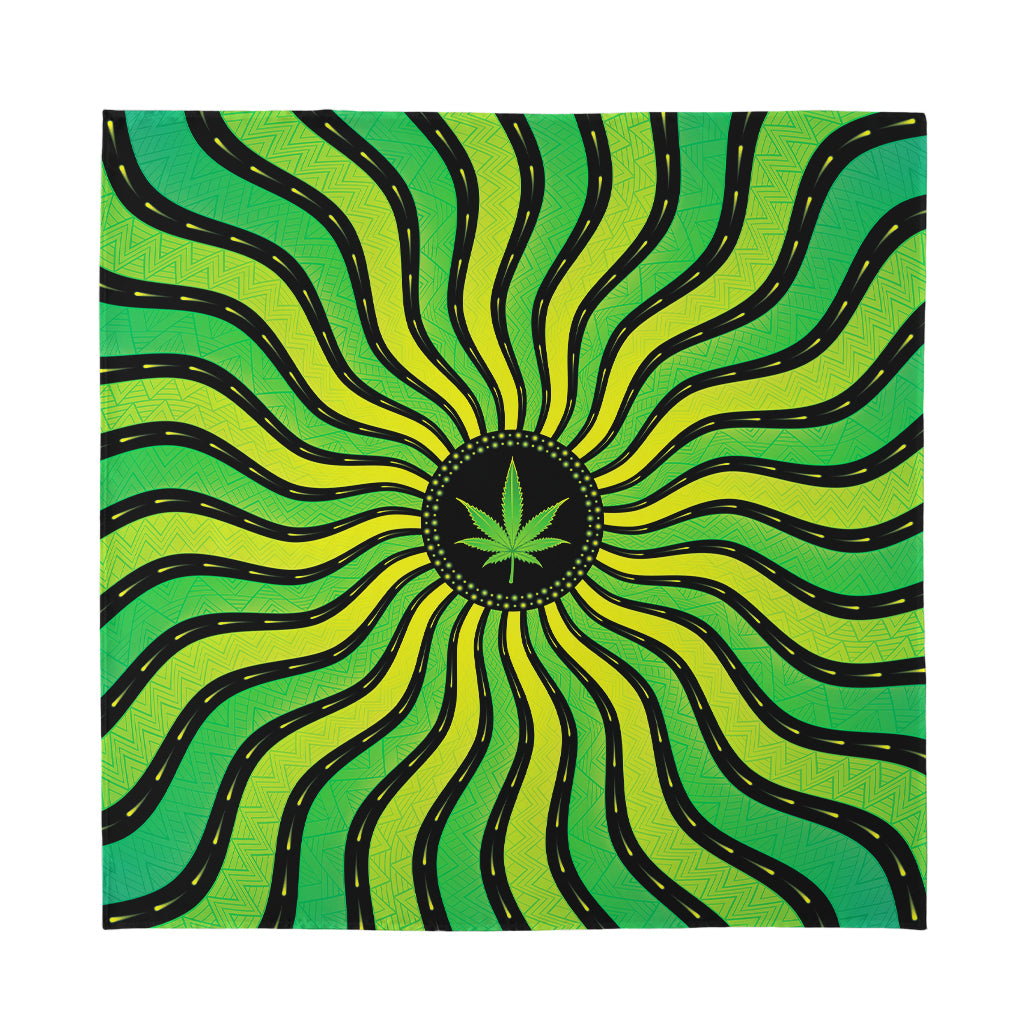 Psychedelic Cannabis Leaf Print Silk Bandana