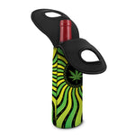 Psychedelic Cannabis Leaf Print Single Neoprene Wine Tote