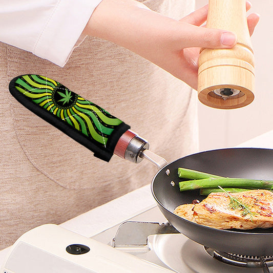 Psychedelic Cannabis Leaf Print Skillet Handle Cover