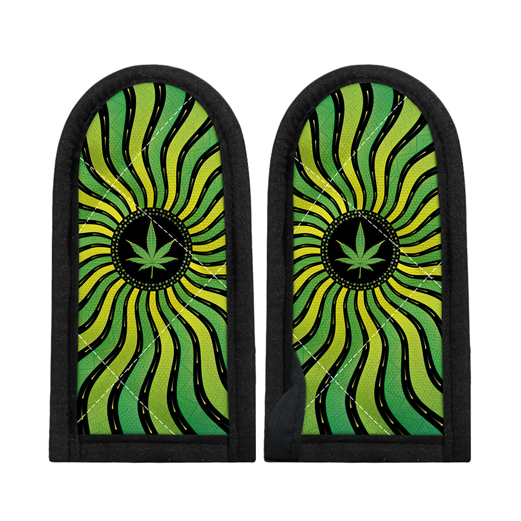 Psychedelic Cannabis Leaf Print Skillet Handle Cover