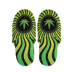 Psychedelic Cannabis Leaf Print Slippers