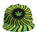 Psychedelic Cannabis Leaf Print Snapback Cap