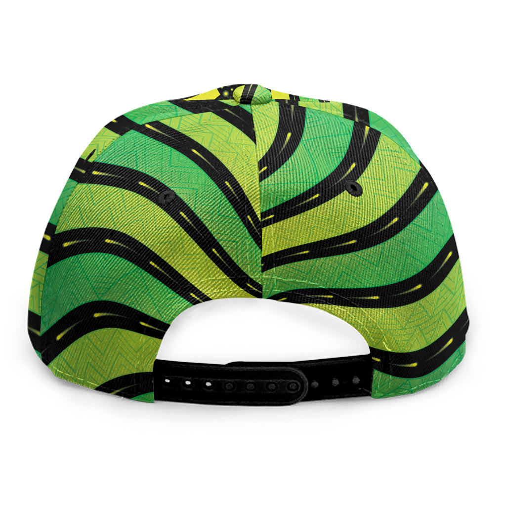 Psychedelic Cannabis Leaf Print Snapback Cap