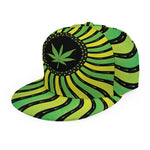 Psychedelic Cannabis Leaf Print Snapback Cap