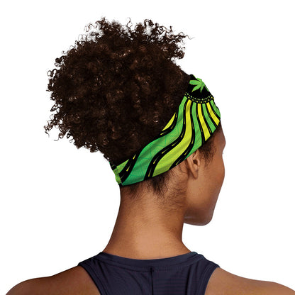 Psychedelic Cannabis Leaf Print Sports Headband