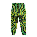 Psychedelic Cannabis Leaf Print Sweatpants