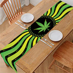 Psychedelic Cannabis Leaf Print Table Runner