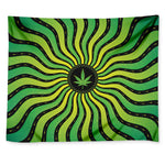 Psychedelic Cannabis Leaf Print Tapestry