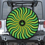 Psychedelic Cannabis Leaf Print Tire Cover