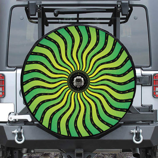 Psychedelic Cannabis Leaf Print Tire Cover With Camera Hole