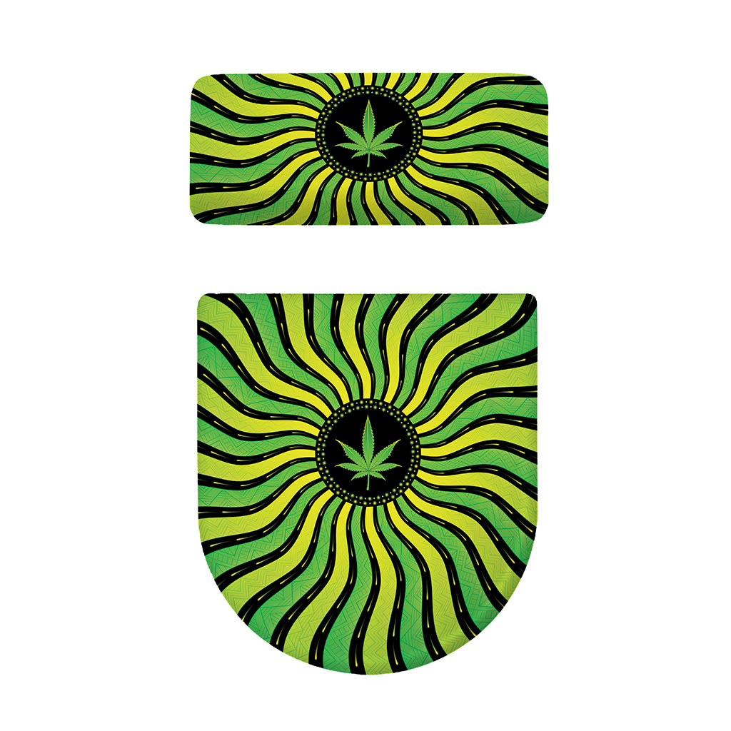 Psychedelic Cannabis Leaf Print Toilet Lid And Tank Cover Set