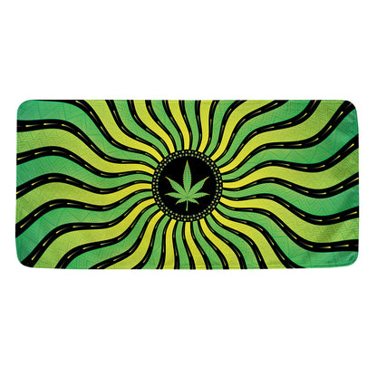 Psychedelic Cannabis Leaf Print Towel