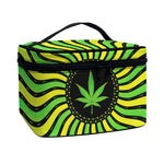 Psychedelic Cannabis Leaf Print Travel Makeup Bag
