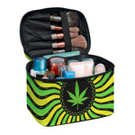 Psychedelic Cannabis Leaf Print Travel Makeup Bag