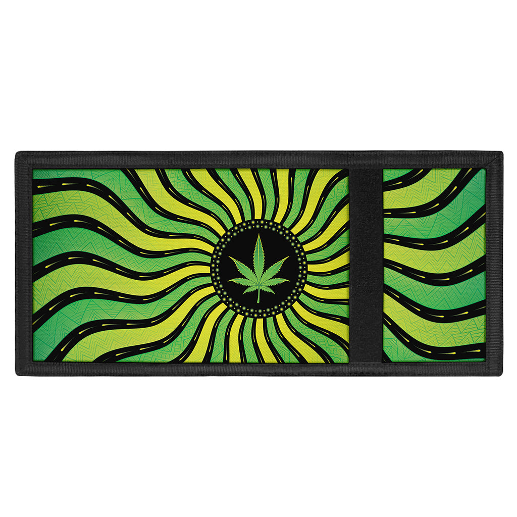Psychedelic Cannabis Leaf Print Trifold Wallet