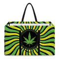 Psychedelic Cannabis Leaf Print Utility Tote Bag