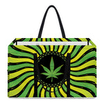 Psychedelic Cannabis Leaf Print Utility Tote Bag