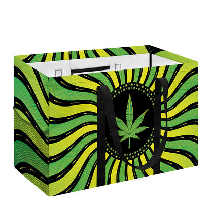 Psychedelic Cannabis Leaf Print Utility Tote Bag