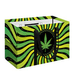Psychedelic Cannabis Leaf Print Utility Tote Bag