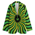 Psychedelic Cannabis Leaf Print Women's Blazer