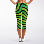Psychedelic Cannabis Leaf Print Women's Capri Leggings