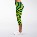 Psychedelic Cannabis Leaf Print Women's Capri Leggings