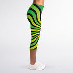 Psychedelic Cannabis Leaf Print Women's Capri Leggings