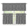 Psychedelic Circle Pattern Print 3 Piece Kitchen Curtains