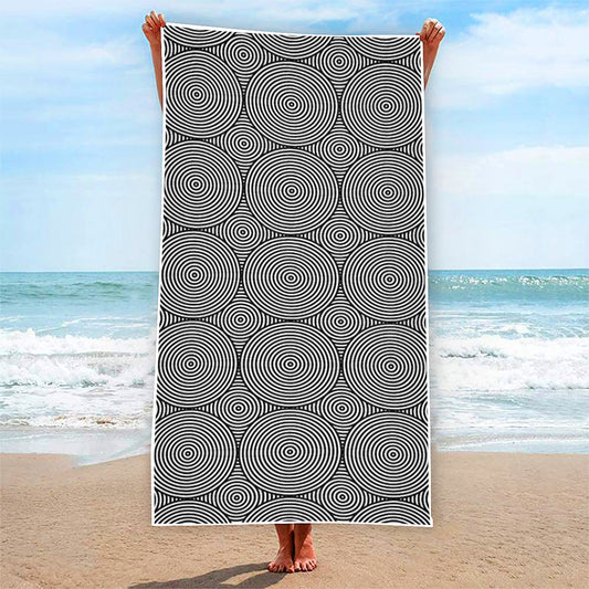 Psychedelic Circle Pattern Print Beach Towel