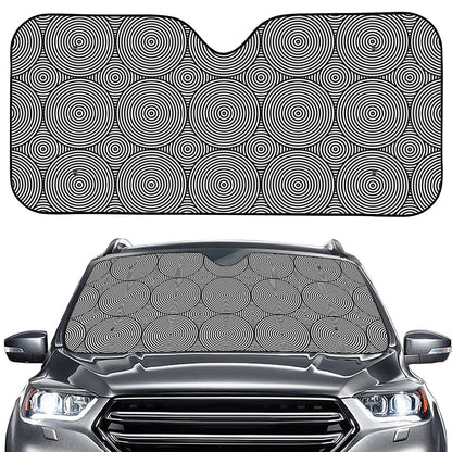 Psychedelic Circle Pattern Print Car Windshield Sun Shade