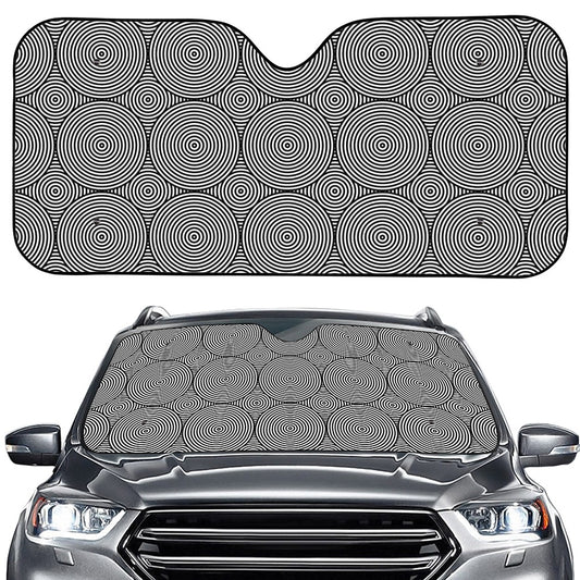Psychedelic Circle Pattern Print Car Windshield Sun Shade