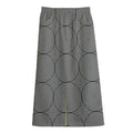 Psychedelic Circle Pattern Print Cotton Front Slit Maxi Skirt