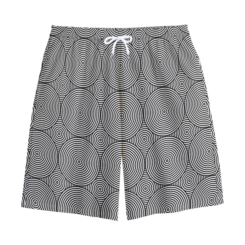 Psychedelic Circle Pattern Print Cotton Shorts