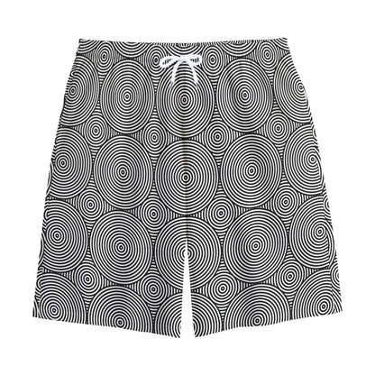 Psychedelic Circle Pattern Print Cotton Shorts