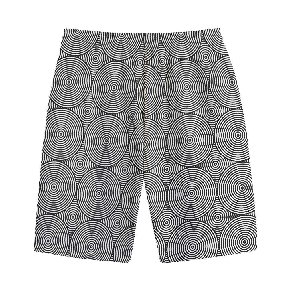 Psychedelic Circle Pattern Print Cotton Shorts
