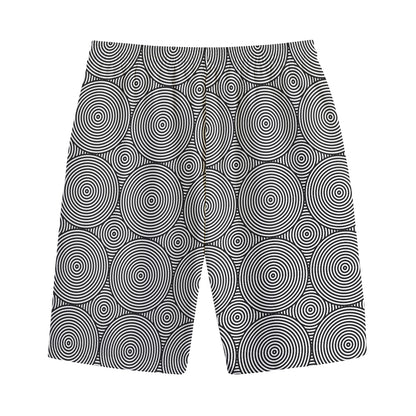 Psychedelic Circle Pattern Print Cotton Shorts