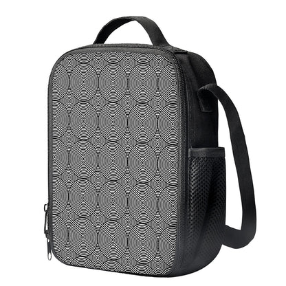 Psychedelic Circle Pattern Print Crossbody Lunch Bag