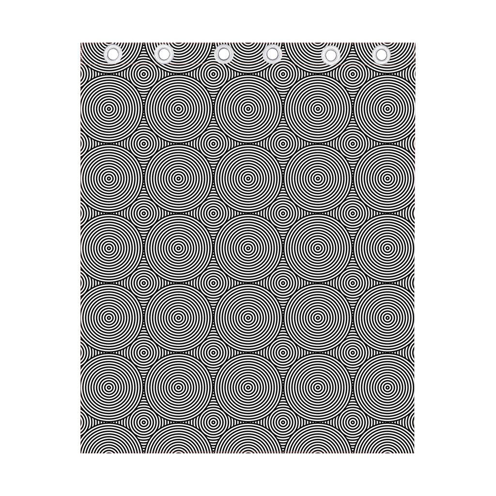 Psychedelic Circle Pattern Print Curtain
