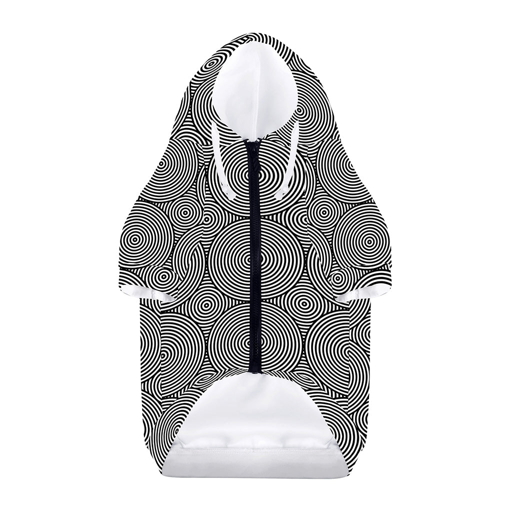 Psychedelic Circle Pattern Print Dog Zip Up Hoodie