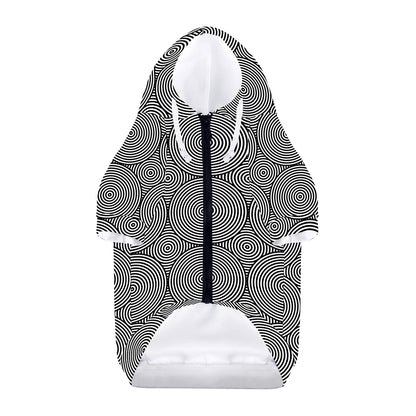 Psychedelic Circle Pattern Print Dog Zip Up Hoodie