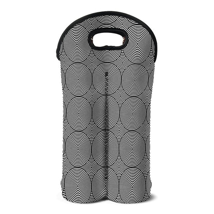 Psychedelic Circle Pattern Print Double Neoprene Wine Tote