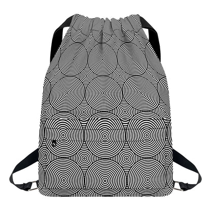 Psychedelic Circle Pattern Print Drawstring Backpack
