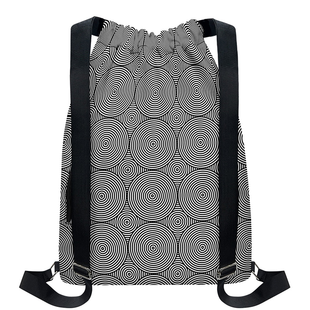 Psychedelic Circle Pattern Print Drawstring Backpack