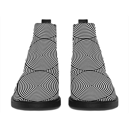 Psychedelic Circle Pattern Print Flat Ankle Boots