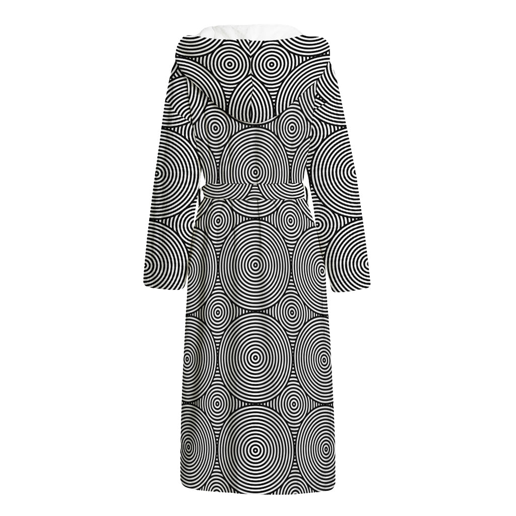 Psychedelic Circle Pattern Print Hooded Bathrobe