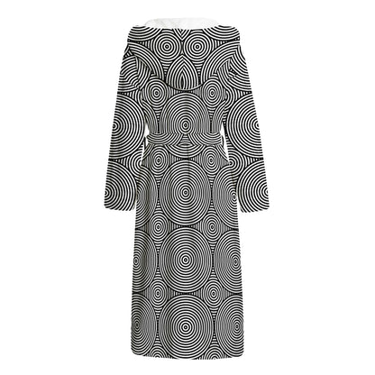 Psychedelic Circle Pattern Print Hooded Bathrobe